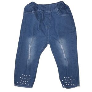 Fringed Denim Pearl Jeggings